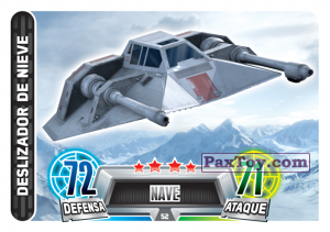 PaxToy.com  Карточка / Card 052 Deslizador De Nieve из Carrefour: Star Wars Heroes y Villanos Force Attax