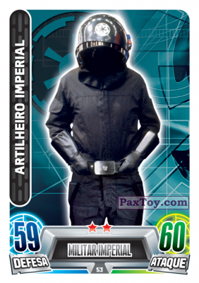 PaxToy.com  Карточка / Card 053 Artilheiro Imperial из Continente: Star Wars Force Attax 100 Cards 2017