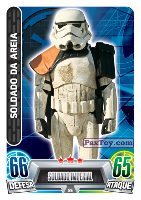 PaxToy.com  Карточка / Card 055 Soldado da Areia из Continente: Star Wars Force Attax 100 Cards 2017
