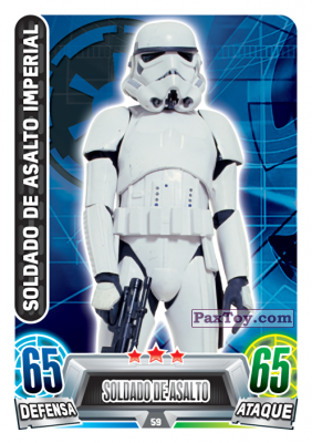 PaxToy.com  Карточка / Card 059 Imperial Soldado De Asalto из Carrefour: Star Wars Heroes y Villanos Force Attax