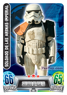 PaxToy.com  Карточка / Card 062 Soldado Del Desierto Imperial из Carrefour: Star Wars Heroes y Villanos Force Attax