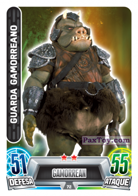 PaxToy.com 072 Guarda Gamorreano из Continente: Star Wars Force Attax 100 Cards 2017