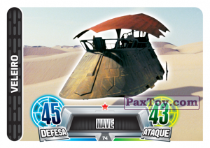 PaxToy.com  Карточка / Card 074 Veleiro из Continente: Star Wars Force Attax 100 Cards 2017