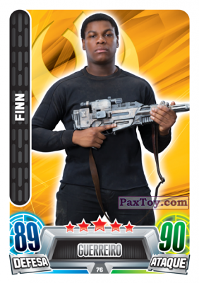 PaxToy.com  Карточка / Card 076 Finn из Continente: Star Wars Force Attax 100 Cards 2017