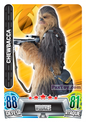 PaxToy.com  Карточка / Card 082 Chewbacca из Continente: Star Wars Force Attax 100 Cards 2017