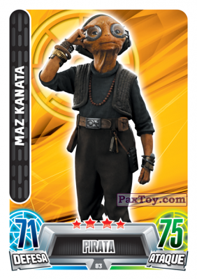 PaxToy.com  Карточка / Card 083 Maz Kanata из Continente: Star Wars Force Attax 100 Cards 2017