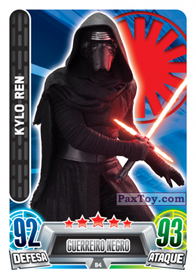 PaxToy.com  Карточка / Card 084 Kylo Ren из Continente: Star Wars Force Attax 100 Cards 2017