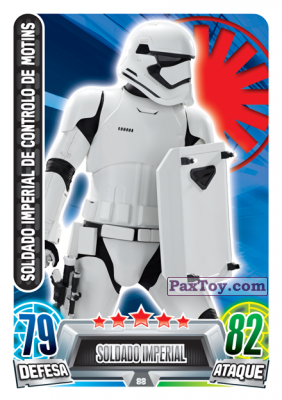 PaxToy.com 088 Soldado Imperial de Controlo de Motins из Topps: Star Wars Force Attax Heroes y Villanos from Continente