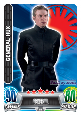 PaxToy.com  Карточка / Card 089 General Hux из Carrefour: Star Wars Heroes y Villanos Force Attax