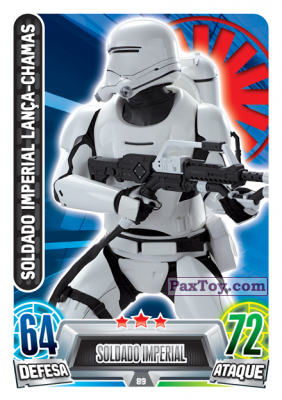 PaxToy.com 089 Soldado Imperial Lanca-Chamas из Continente: Star Wars Force Attax 100 Cards 2017