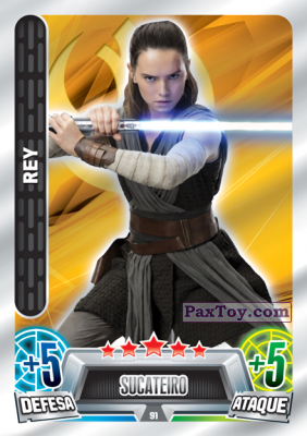 PaxToy.com 091 Rey из Continente: Star Wars Force Attax 100 Cards 2017