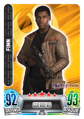 PaxToy.com 093 Finn из Topps: Star Wars Heroes y Villanos (Force Attax) from Carrefour