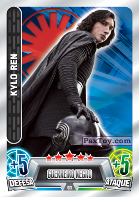PaxToy.com  Карточка / Card 093 Kylo Ren из Continente: Star Wars Force Attax 100 Cards 2017
