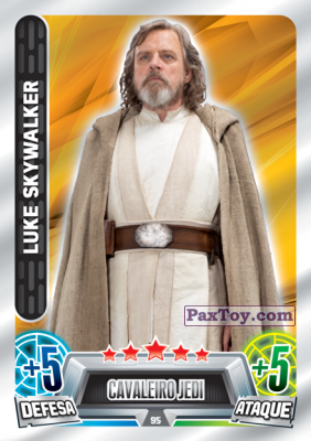 PaxToy.com  Карточка / Card 095 Luke Skywalker из Continente: Star Wars Force Attax 100 Cards 2017