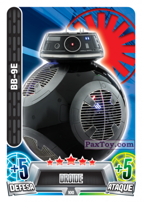 PaxToy.com  Карточка / Card 100 BB-9E из Continente: Star Wars Force Attax 100 Cards 2017