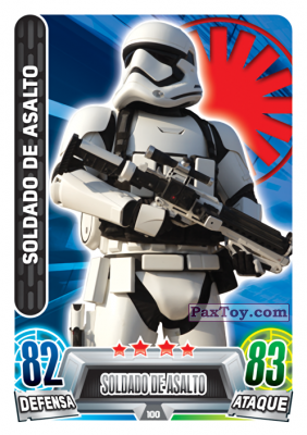 PaxToy.com  Карточка / Card 100 Soldado de Asalto из Carrefour: Star Wars Heroes y Villanos Force Attax