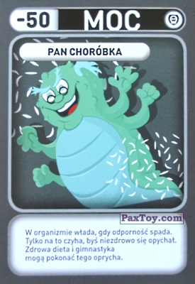 PaxToy.com  Карточка / Card 044 Pan Chorobka (Choroby) из Biedronka: Gang Swieżaków 1 - Karty i Naklejki