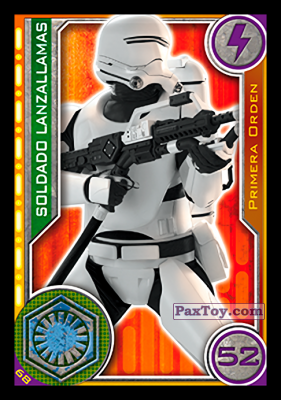 PaxToy.com  Карточка / Card 068 Soldado Lanzallamas из Carrefour: Star Wars El Camino De Los Jedi (Cards)