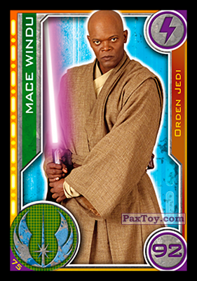 PaxToy.com  Карточка / Card 075 Mace Windu из Carrefour: Star Wars El Camino De Los Jedi (Cards)