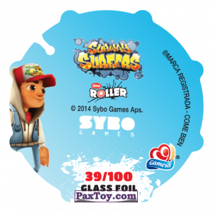 PaxToy.com - Фишка / POG / CAP / Tazo 039 The Inspector (Сторна-back) из Gamesa: Subway surfers