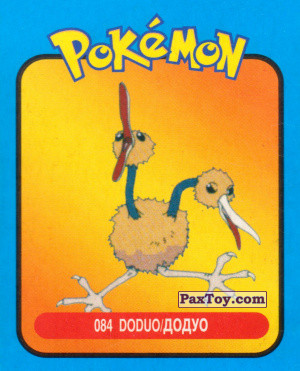 PaxToy.com  Карточка / Card 084 Doduo / Додуо из Pokemon mini BOX