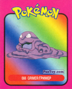 PaxToy.com  Карточка / Card 088 Grimer / Граймер из Pokemon mini BOX