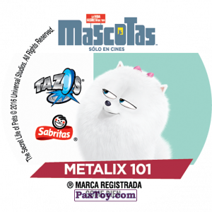 PaxToy.com - Фишка / POG / CAP / Tazo 101 Max (METAL) (Сторна-back) из Cheetos: La Vida Secreta De Tus Mascotas