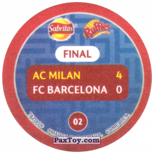 PaxToy.com - Фишка / POG / CAP / Tazo 02 1994 Athens (Сторна-back) из Sabritas: Football Champions League 2019