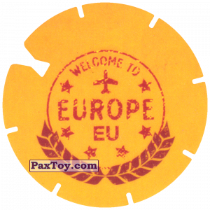 PaxToy.com 12 Yellow Tazo - Logo Europe EU (MEGA TAZO) из Doritos: Spider-Man Lejos De Casa (MEGA TAZOS)