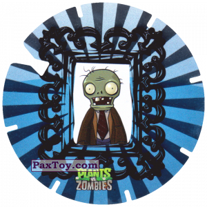 PaxToy.com  Фишка / POG / CAP / Tazo 24 Picture of a zombie из Gamesa: Plants Vs. Zombies TAZOS