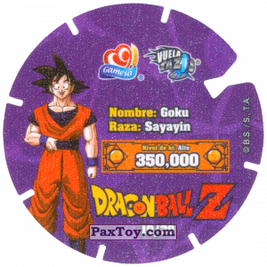 PaxToy.com - Фишка / POG / CAP / Tazo 10/30 Goku - Sayayin (Сторна-back) из Gamesa: Dragon Ball Z - Vuela Tazos Prismatic