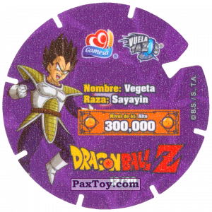 PaxToy.com - 13/30 Vegeta - Sayayin (Сторна-back) из Gamesa: Dragon Ball Z - Vuela Tazos Prismatic