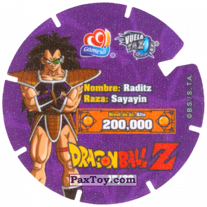 PaxToy.com - 17/30 Raditz - Sayayin (Сторна-back) из Gamesa: Dragon Ball Z - Vuela Tazos Prismatic