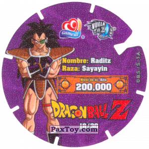 PaxToy.com - 18/30 Raditz - Sayayin (Сторна-back) из Gamesa: Dragon Ball Z - Vuela Tazos Prismatic