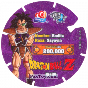 PaxToy.com - 19/30 Raditz - Sayayin (Сторна-back) из Gamesa: Dragon Ball Z - Vuela Tazos Prismatic