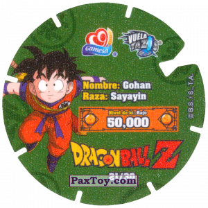 PaxToy.com - 21/30 Gohan - Sayayin (Сторна-back) из Gamesa: Dragon Ball Z - Vuela Tazos Prismatic