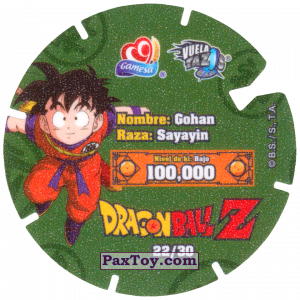 PaxToy.com - 22/30 Gohan - Sayayin (Сторна-back) из Gamesa: Dragon Ball Z - Vuela Tazos Prismatic