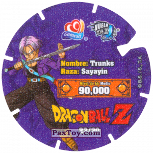 PaxToy.com - 23/30 Trunks - Sayayin (Сторна-back) из Gamesa: Dragon Ball Z - Vuela Tazos Prismatic