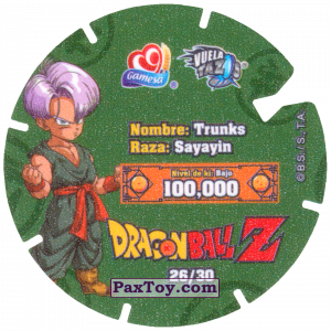 PaxToy.com - 26/30 Trunks - Sayayin (Сторна-back) из Gamesa: Dragon Ball Z - Vuela Tazos Prismatic