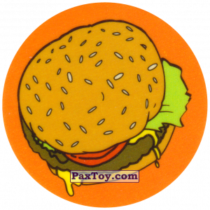 PaxToy.com - Вкладыш, Игровая еденица Катапульта Красти бургер (Сторна-back) из Cheetos: Симпсоны Термоядерный Боулинг