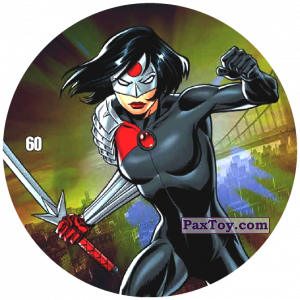 PaxToy.com  Фишка / POG / CAP / Tazo 60 Katana из Chipicao: Justice League