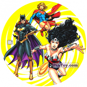 PaxToy.com  Фишка / POG / CAP / Tazo 86 Super Girl, Wonder Woman and BatGirl из Chipicao: Justice League