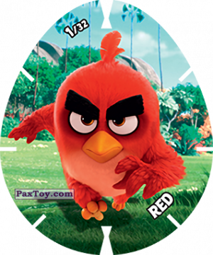 PaxToy.com  Карточка / Card, Фишка / POG / CAP / Tazo 01/32 RED из Carrefour: Angry Birds 2