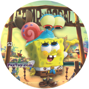 PaxToy.com  Фишка / POG / CAP / Tazo 052 SpongeBob and Gary as a child из Chipicao: Sponge Bob