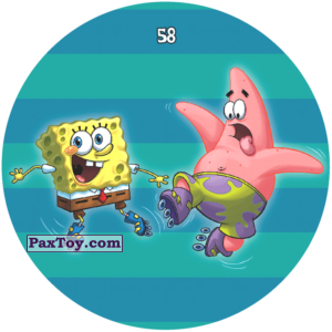 PaxToy.com  Фишка / POG / CAP / Tazo 058 Роллеры Патрик и Губка Боб из Chipicao: Sponge Bob
