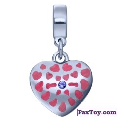 PaxToy 06 Фигурный шарм сердечко с фиолетовым кристаллом