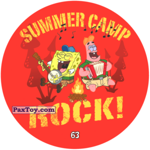 PaxToy.com  Фишка / POG / CAP / Tazo 063 Summer Camp Rock! из Chipicao: Sponge Bob