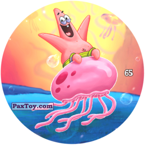PaxToy.com  Фишка / POG / CAP / Tazo 065 Патрик летит на очень большой медузе из Chipicao: Sponge Bob