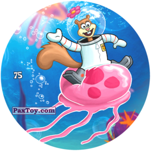 PaxToy.com  Фишка / POG / CAP / Tazo 075 Сенди на гонках медуз из Chipicao: Sponge Bob