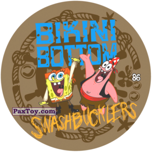 PaxToy.com  Фишка / POG / CAP / Tazo 086 Bikini Bottom Swashbucklers из Chipicao: Sponge Bob